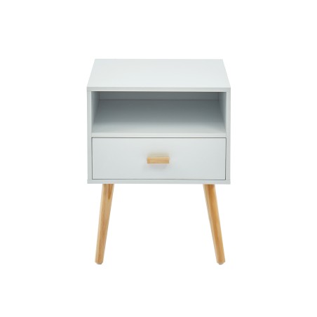 Table de chevet ULOS Blanc 1 Tiroir 1 Niche - L40cm