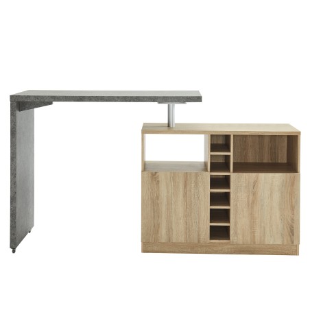 Table de bar POLYDécor béton et Bois Plateau Pivotant - L126cm