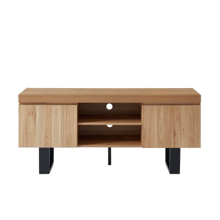 FELIX05 Meuble TV 2 portes et 2 niches Mélaminé /pieds en métal