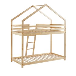 Lit superposé TINY Bois massif de Pin naturel 90x190cm