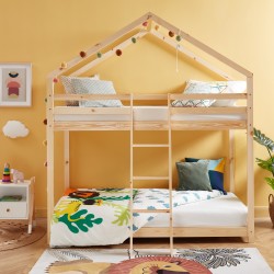 Lit superposé TINY Bois massif de Pin naturel 90x190cm