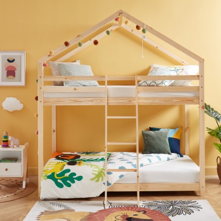 Lit superposé TINY Bois massif de Pin naturel 90x190cm