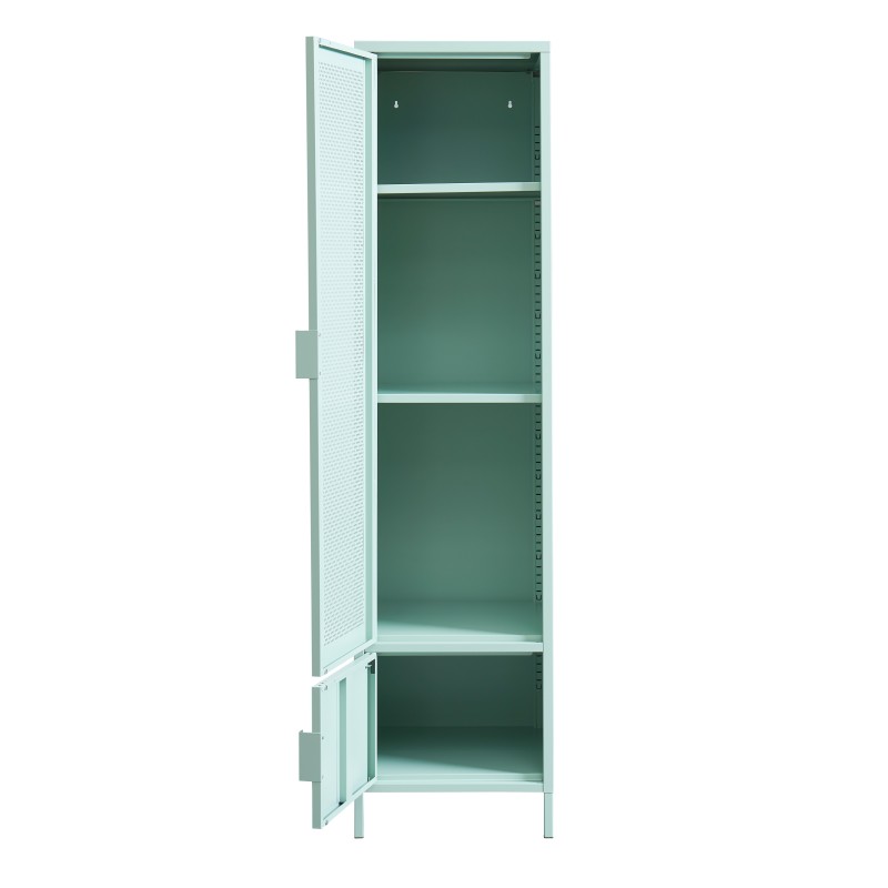 PANTONE Vestiaire en métal Vert Menthe 2 portes, 2 étagères