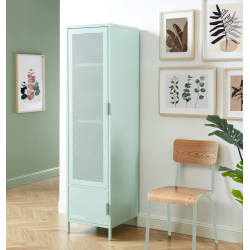 PANTONE Vestiaire en métal Vert Menthe 2 portes, 2 étagères