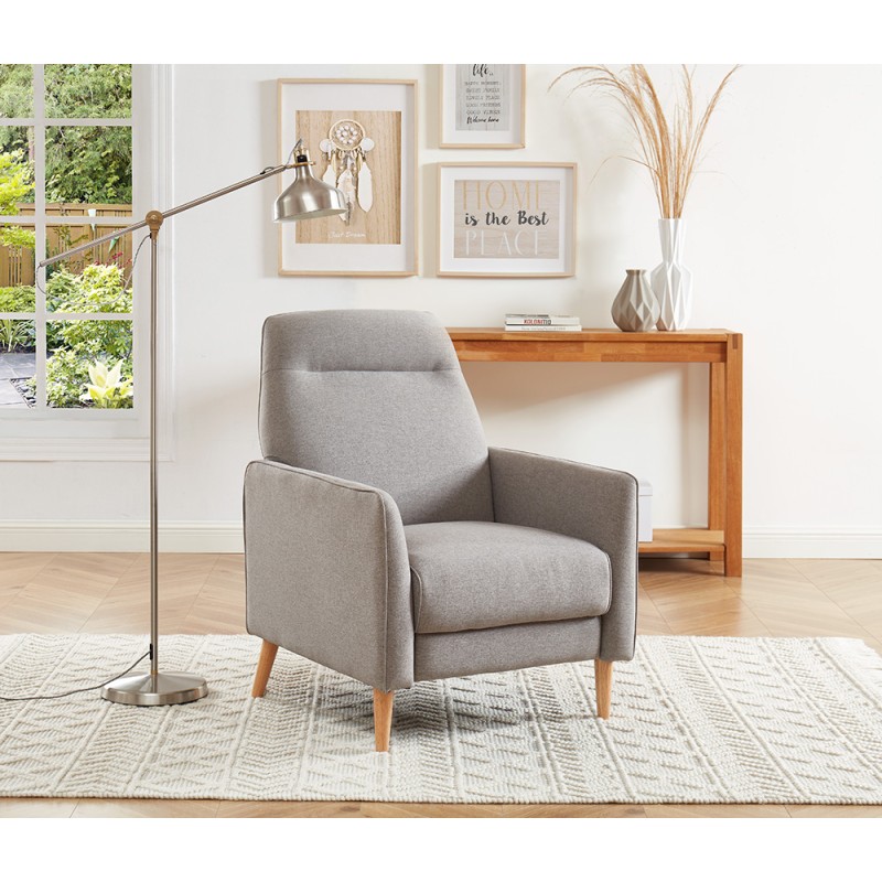 Fauteuil JOSEPH tissu gris inclinable