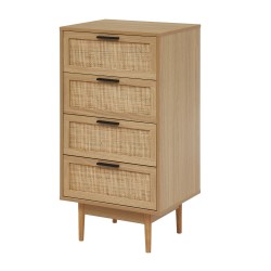 Chiffonnier AMANA Cannage et Décor Bois L50cm