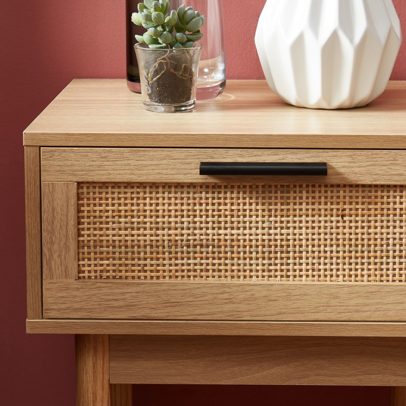 Table de chevet AMANA cannage naturel 40cm