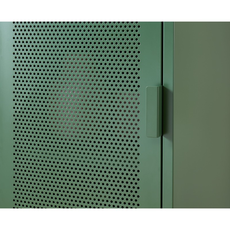 Vestiaire PANTONE Vert Olive en métal 2 portes et 2 étagères L45cm