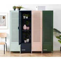 Vestiaire PANTONE Vert Olive en métal 2 portes et 2 étagères L45cm