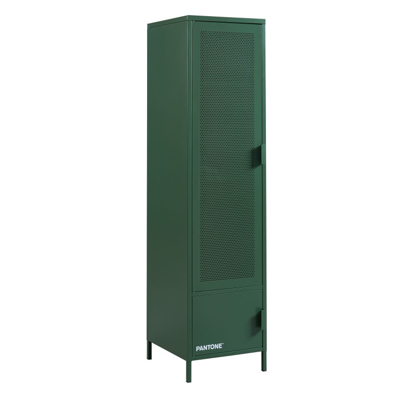 Vestiaire PANTONE Vert Olive en métal 2 portes et 2 étagères L45cm