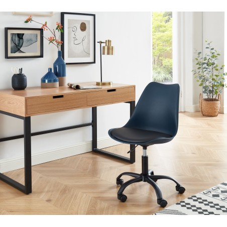 Chaise de bureau PANTONE À roulettes - Bleu nuit L49cm