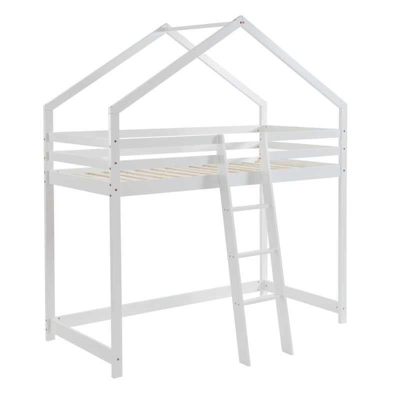 Lit mezzanine TINYbois massif de pin blancmatelas 90x190