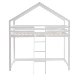 Lit mezzanine TINYbois massif de pin blancmatelas 90x190