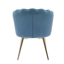 Fauteuil CALLISTA en velours bleu avec pieds doré