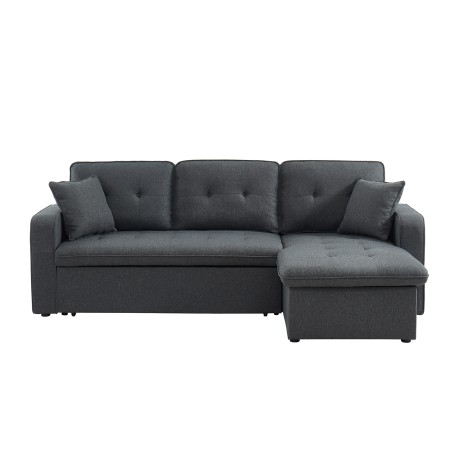 Canapé d'angle CANVAS tissu anthracite coffre angle convertible
