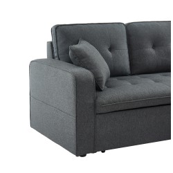 Canapé d'angle CANVAS tissu anthracite coffre angle convertible