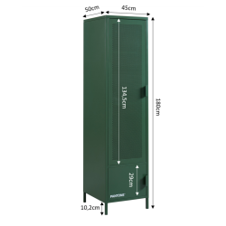 Vestiaire PANTONEmétal vert2 portes et 2 étagères L45cm