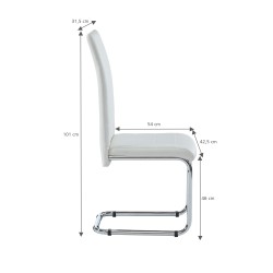 Lot de 2 chaises MARA simili blancpieds en métal chromé