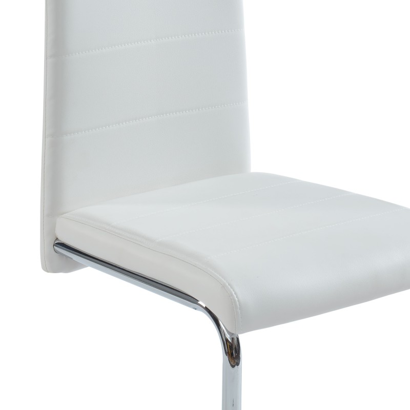 Lot de 2 chaises MARA simili blancpieds en métal chromé
