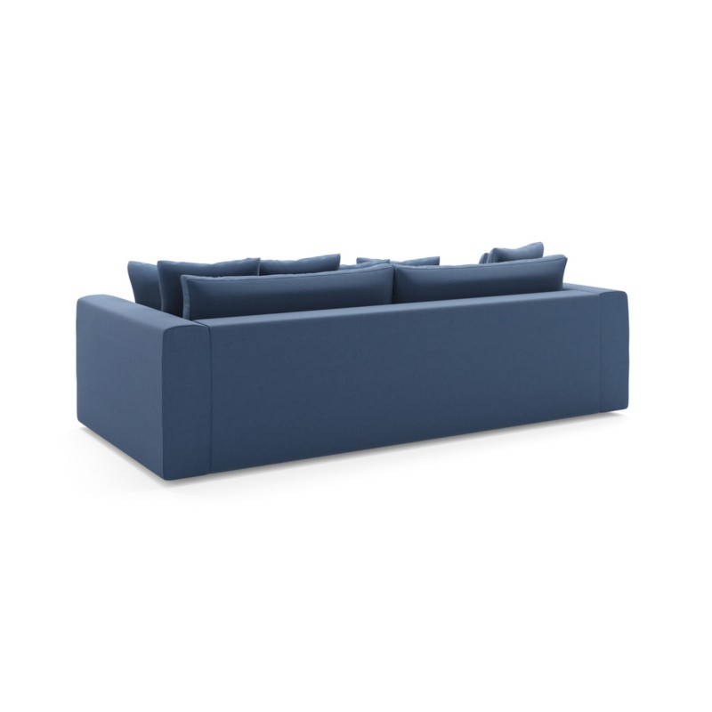 Canapé droit ADEL Cacharel fixe en velours bleu