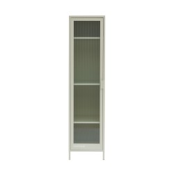 Vestiaire PANTONE beige sable porte en verre cannelé