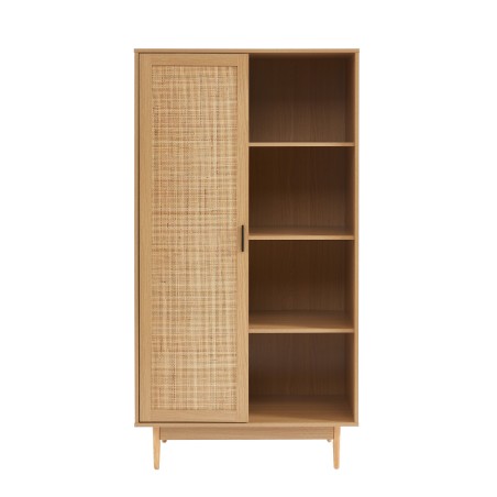 Armoire AMANA effet chêne et cannage rotin 1 porte h170 cm