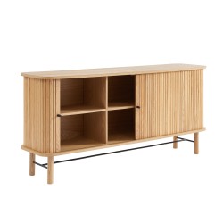 Buffet ERNEST 2 portes coulissantes 6 niches Bois, L160cm