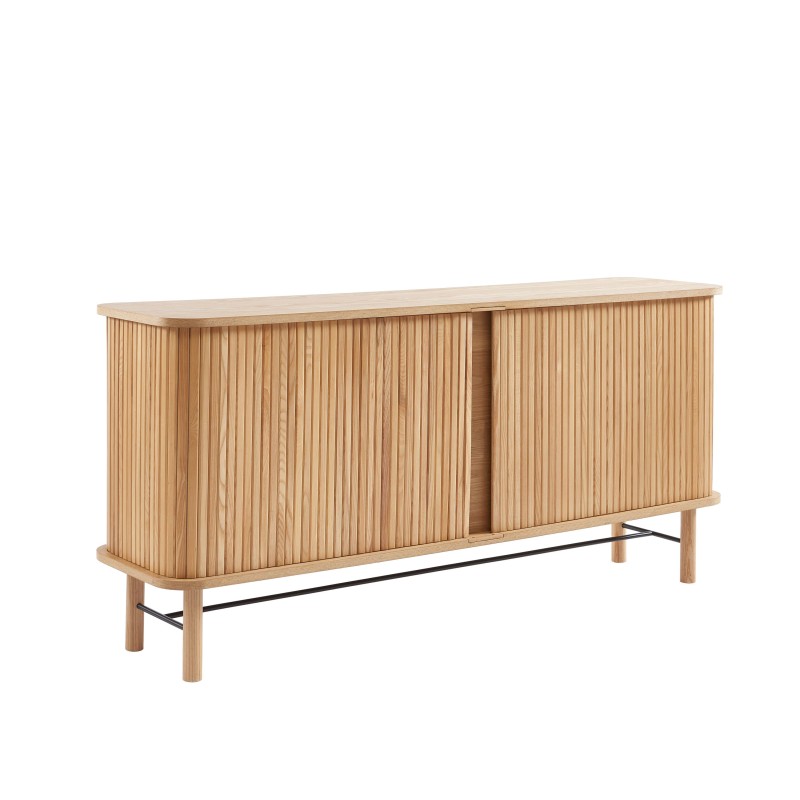 Buffet ERNEST 2 portes coulissantes 6 niches Bois, L160cm