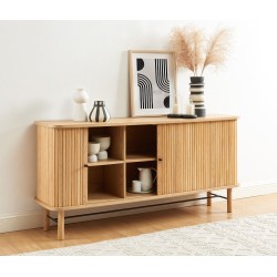 Buffet ERNEST 2 portes coulissantes 6 niches Bois, L160cm