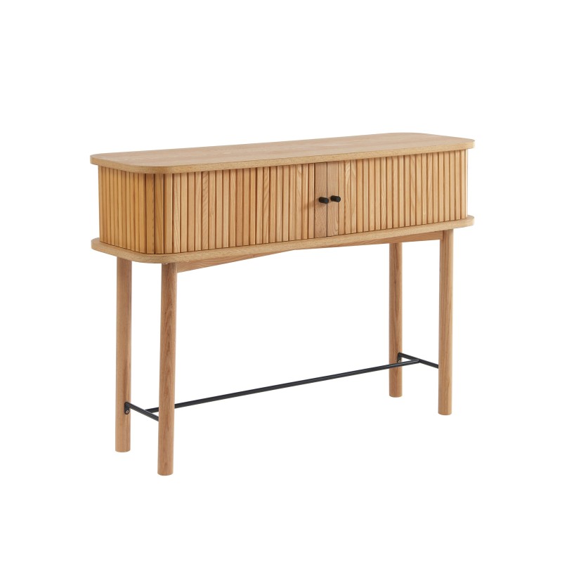 Console ERNEST 2 portes coulissantes 3 niches Bois, L110cm