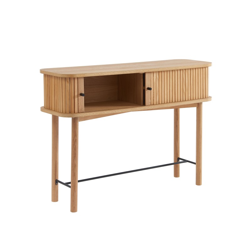 Console ERNEST 2 portes coulissantes 3 niches Bois, L110cm