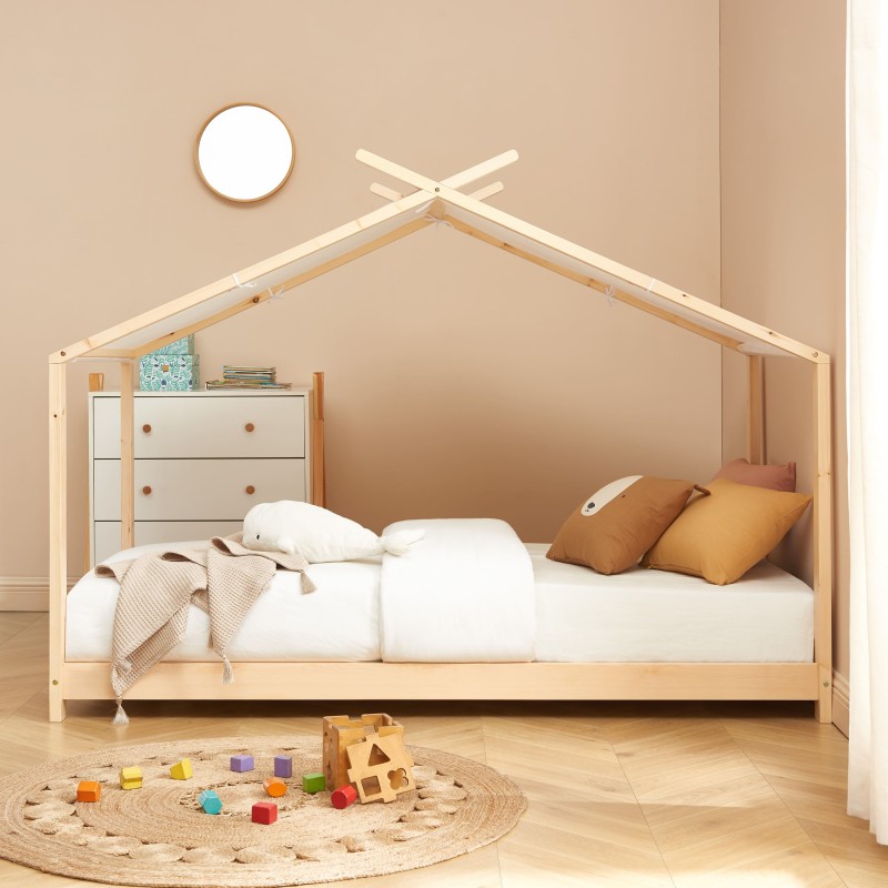Lit tente TINY pin massif 90x190 sommier inclus