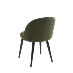 Lot de 2 chaises MACARON tissu boucelttes kaki pieds métal noir