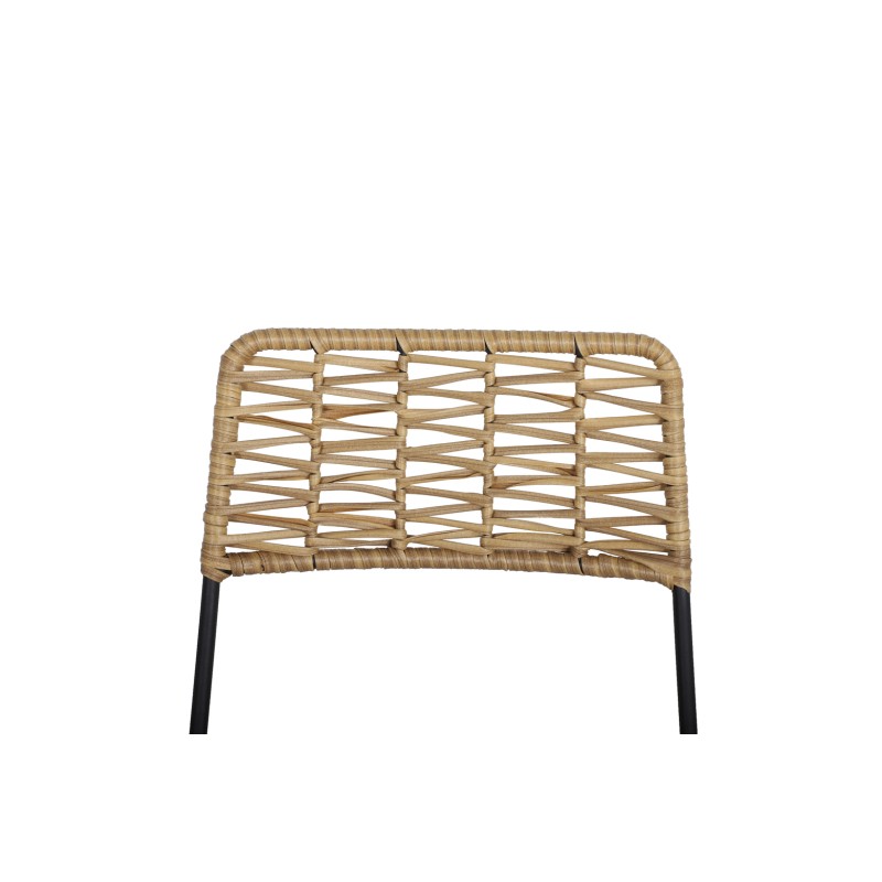Chaises de jardin MASSA en résine tressée coloris naturel
