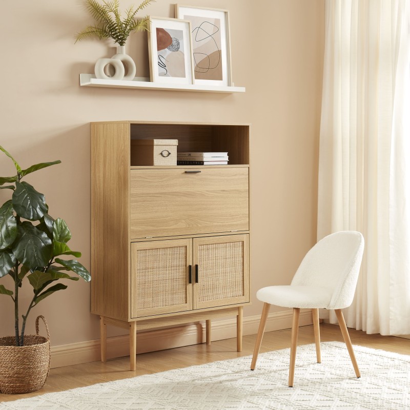 Secrétaire AMANA cannage rotin l90 cm