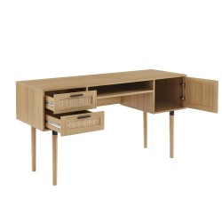 Bureau droit AMANA cannage rotin l150cm