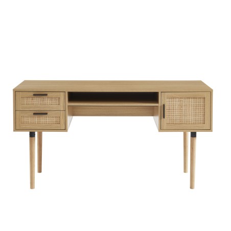 Bureau droit AMANA cannage rotin l150cm