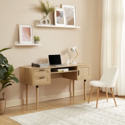 Bureau droit AMANA cannage rotin l150cm