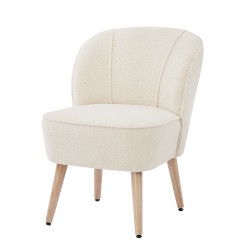 Fauteuil TIVOLI tissu bouclette beige