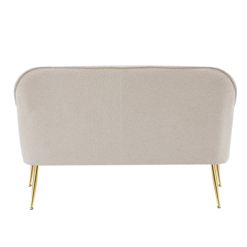 Canapé droit MARCELINO fixe tissu bouclette beige 