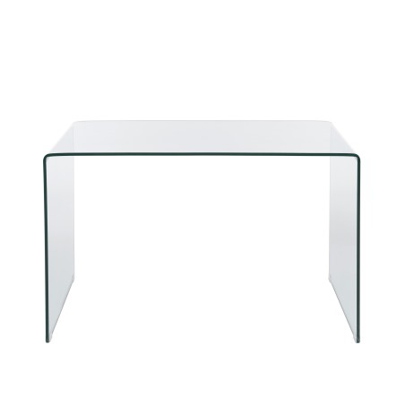 Bureau GINZA verre courbé transparent 120cm