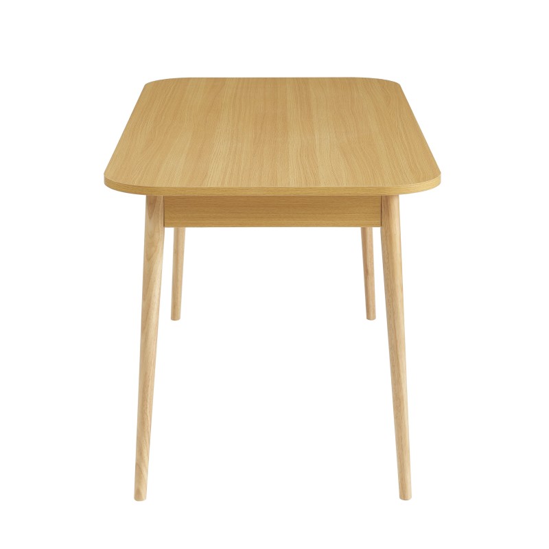 Table à manger MACARON effet chêne avec tiroir