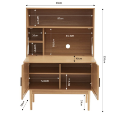 Secrétaire AMANA cannage rotin l90 cm