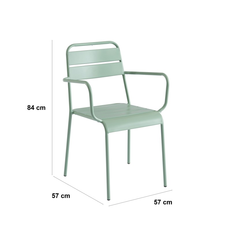 Lot de 2 chaises PANTONE en aluminium vert menthe