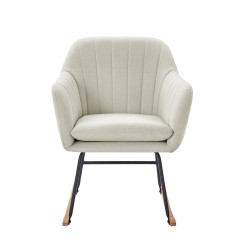 Fauteuil ELSA tissu beige rocking chair