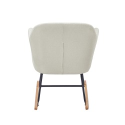 Fauteuil ELSA tissu beige rocking chair