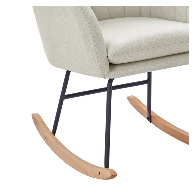 Fauteuil ELSA tissu beige rocking chair