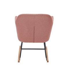 Fauteuil ELSA tissu rose poudré rocking chair