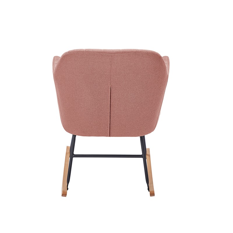 Fauteuil ELSA tissu rose poudré rocking chair