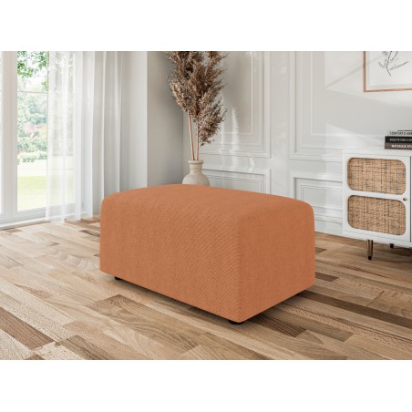 Pouf MILO tissu rouille 1 place
